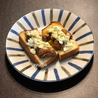 鶏の唐揚げリメイク＊チキン南蛮トースト